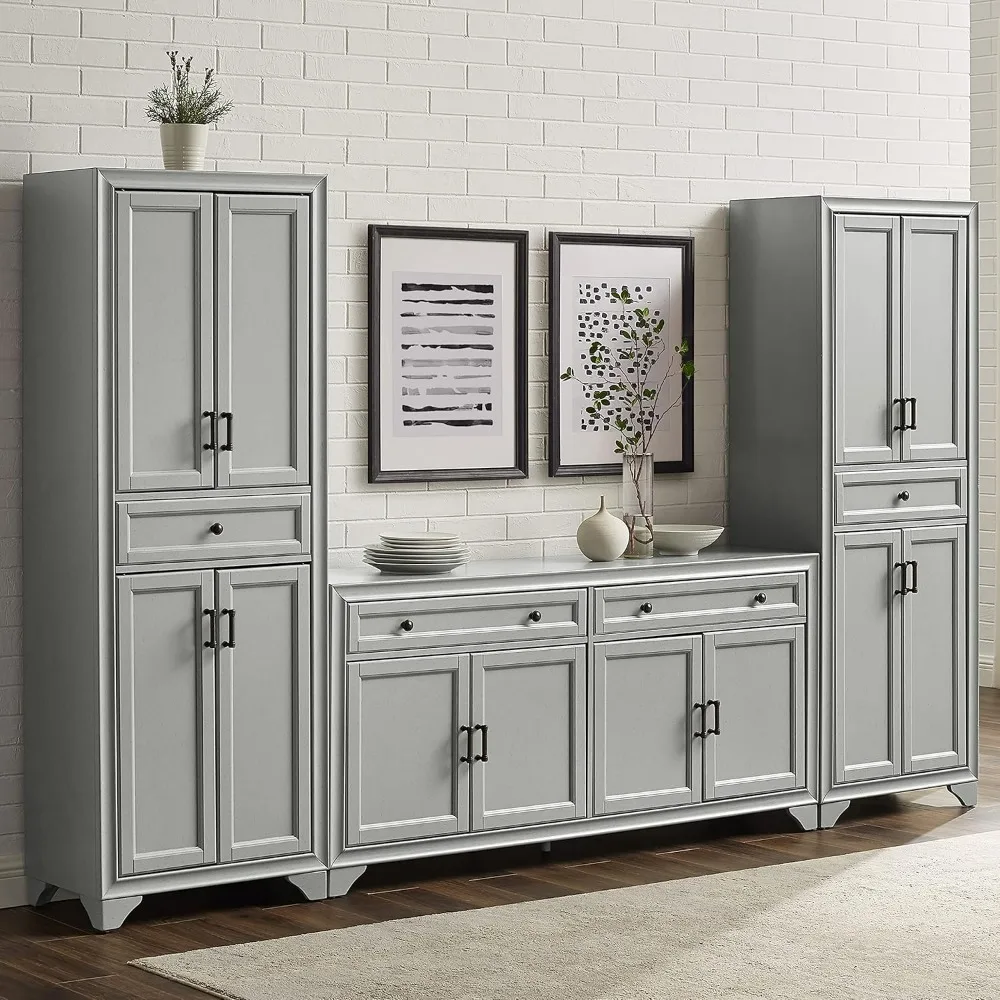 3 Piece Sideboard & Sideboard Set, Modern Farmhouse Design Complements Traditional Décor 15"D x 108.5"W x 67.75"H, Sideboards